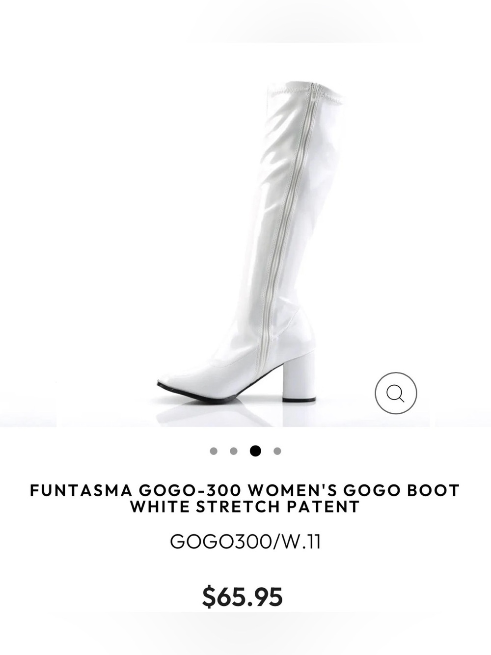 Funtasma GOGO Boots Stretch Patent White